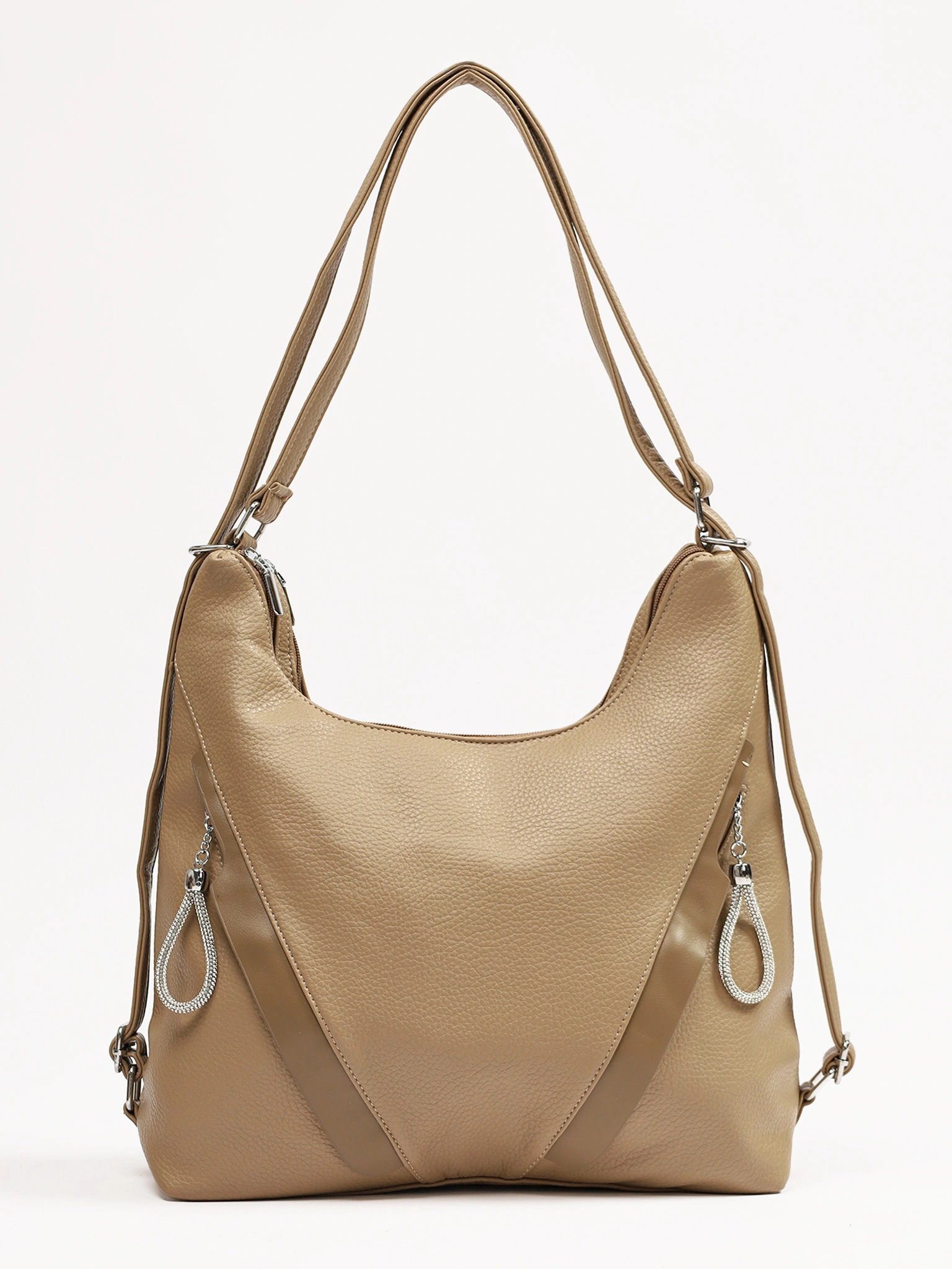 Сумка-шоппер с декоративными пуллерами со стразами в ассортименте Сумка-шоппер с декоративными пуллерами со стразами в ассортименте